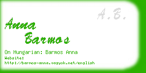anna barmos business card